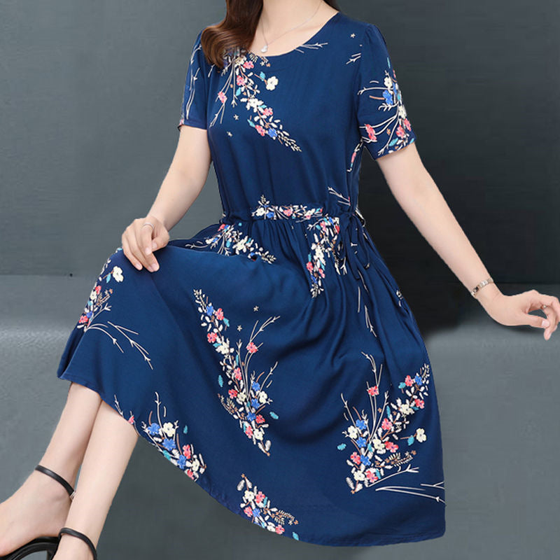 INSTOCK-Spring and summer new large size women's floral dress