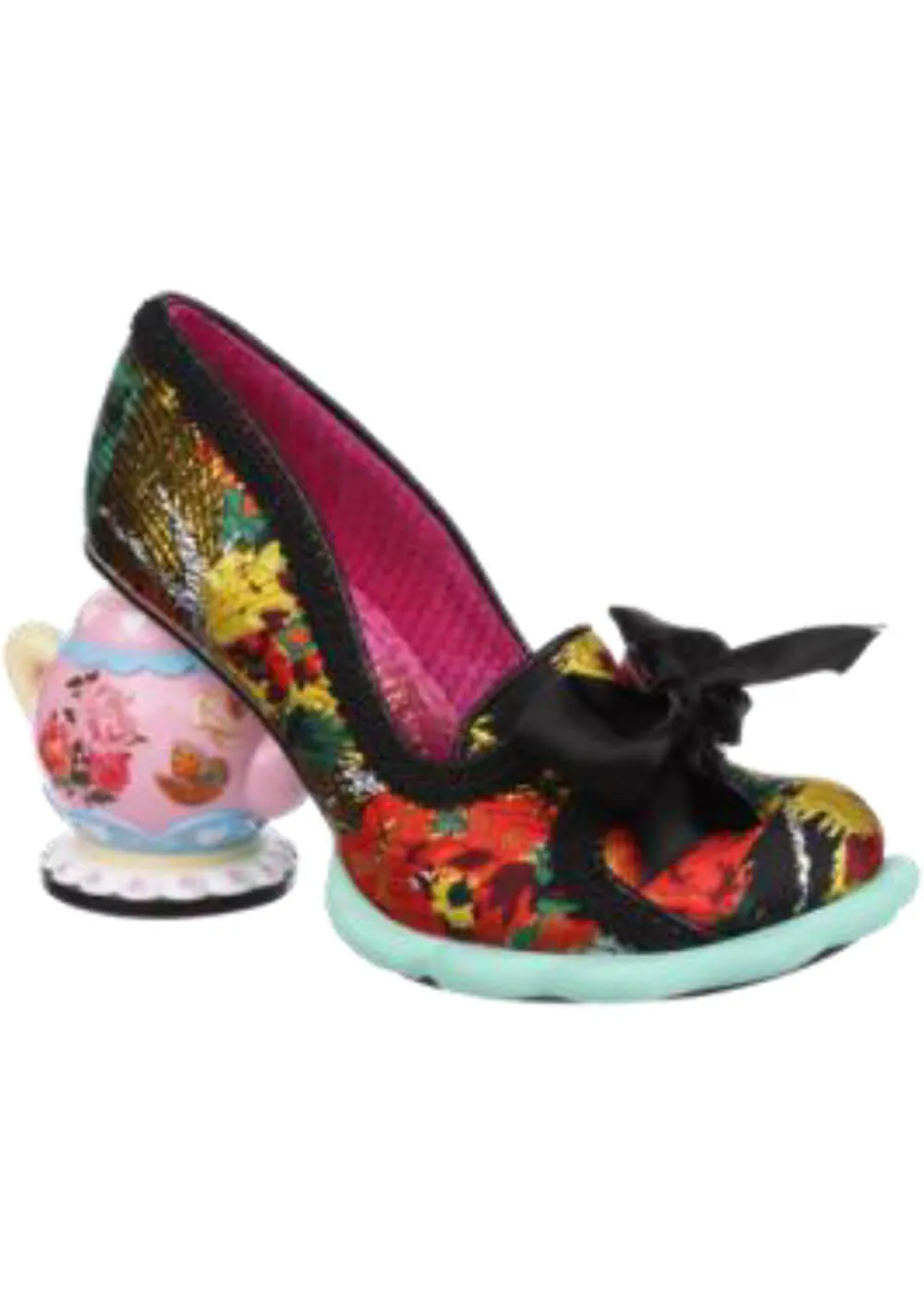 Irregular Choice Elevenses Teapot Pumps in Black