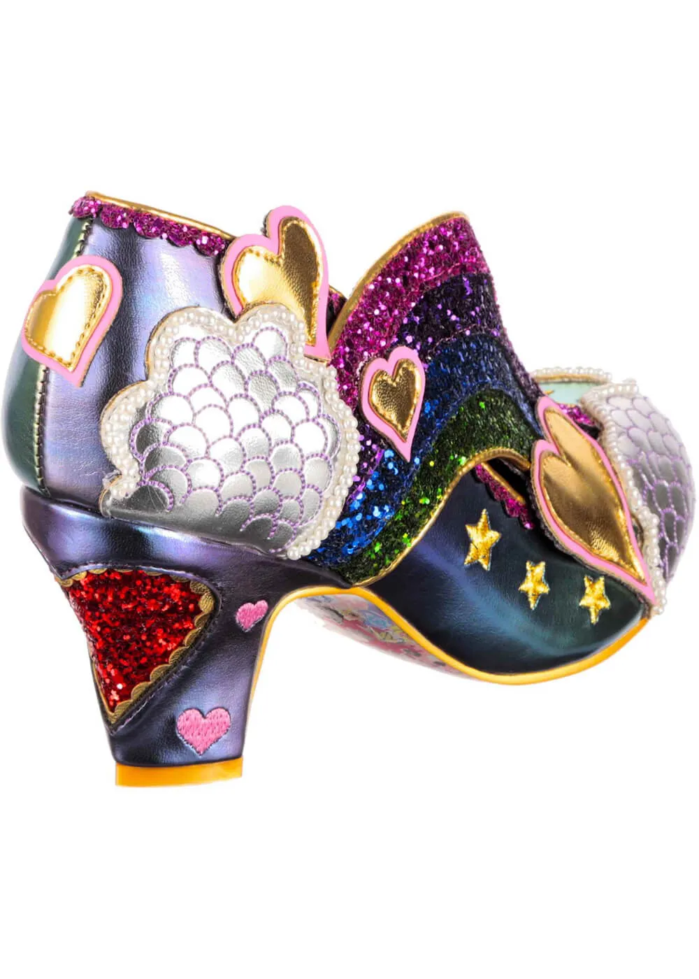 Irregular Choice Summer Showers Rainbow 70's Pumps Purple