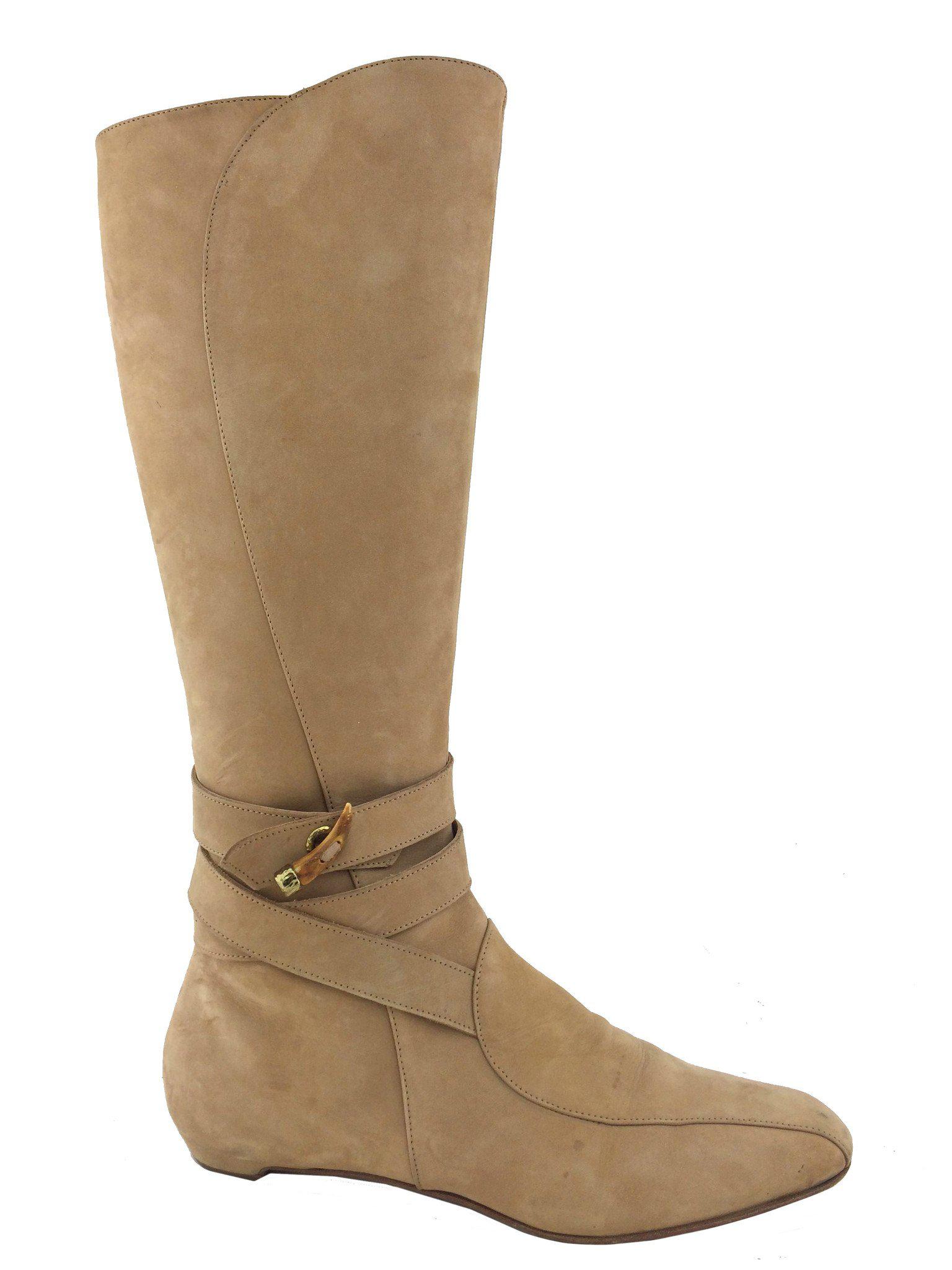 Jimmy Choo Suede Buckle Knee-High Boots Size 8.5