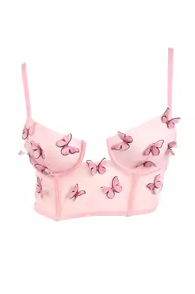 Kendall Butterfly Corset Top (Pink)