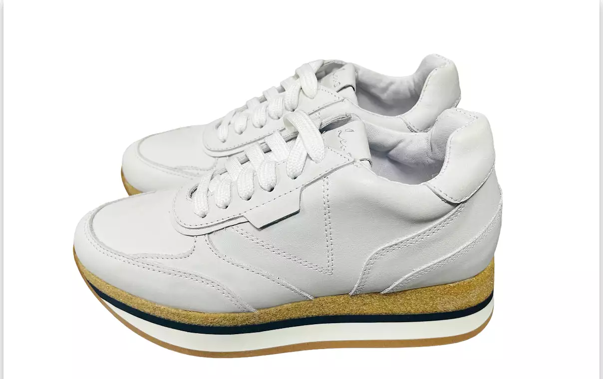 Leonardo White Leather Platform Sneaker