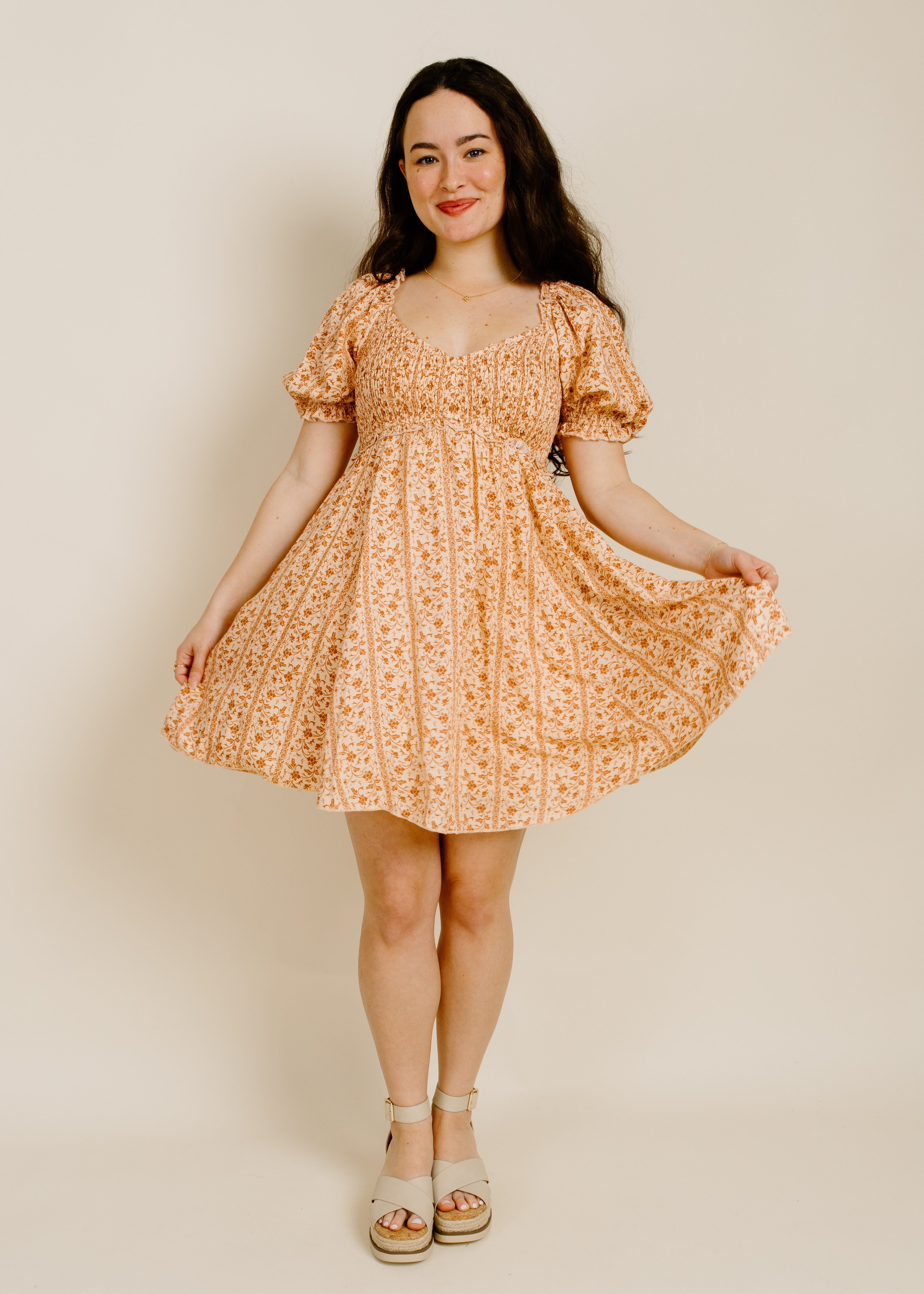 Maggie Mini Dress - Apricot