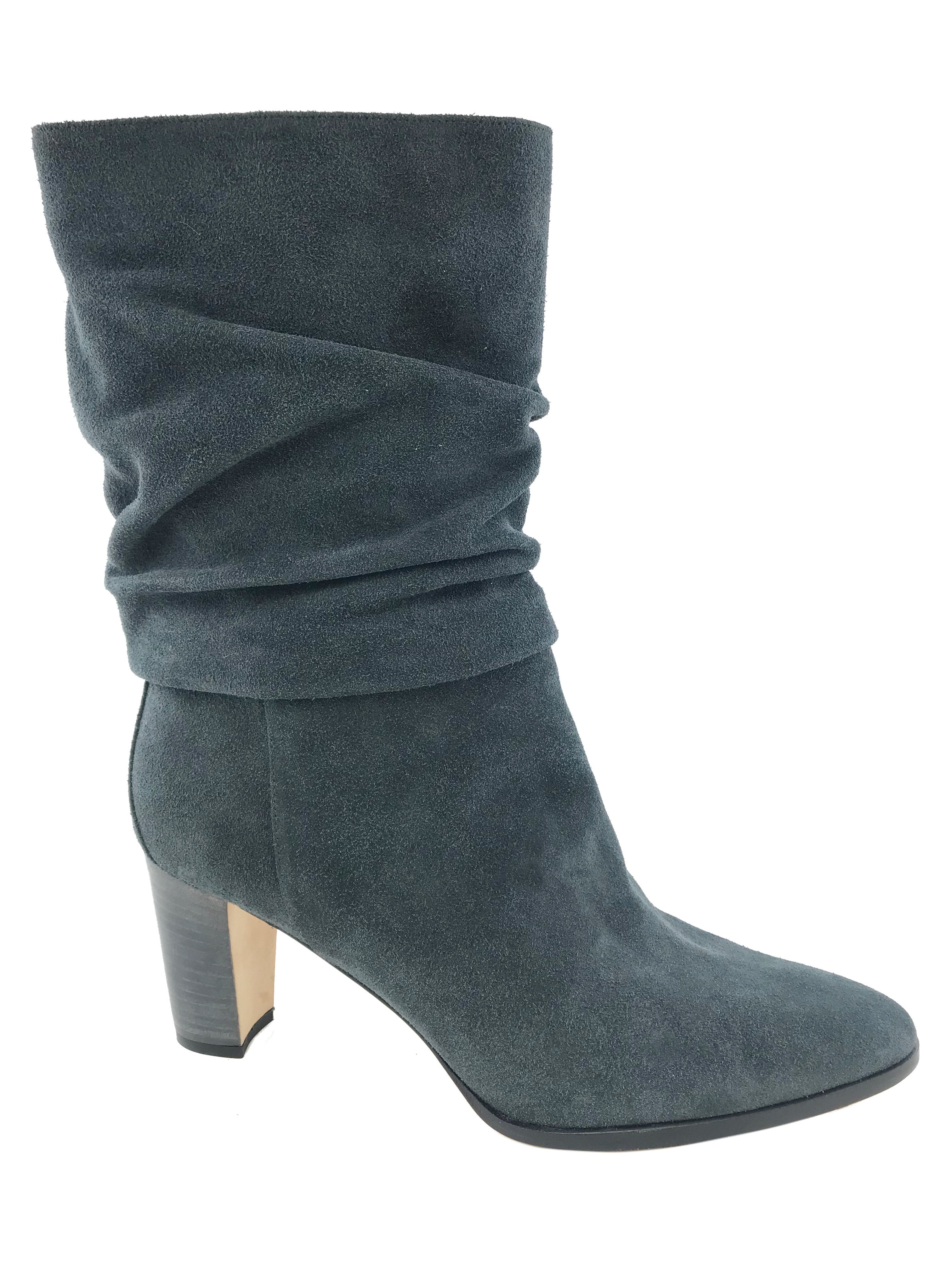 Manolo Blahnik Knight Ruched Suede Boot Size 9.5