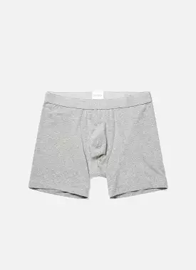 Men's Long Cut Stretch Cotton Trunks in Grey Melange