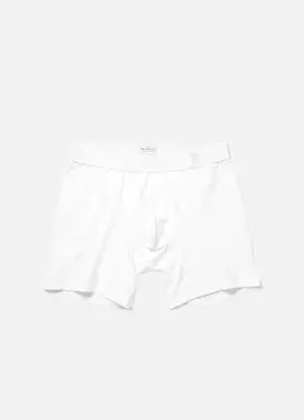 Men's Long Cut Stretch Cotton Trunks in White