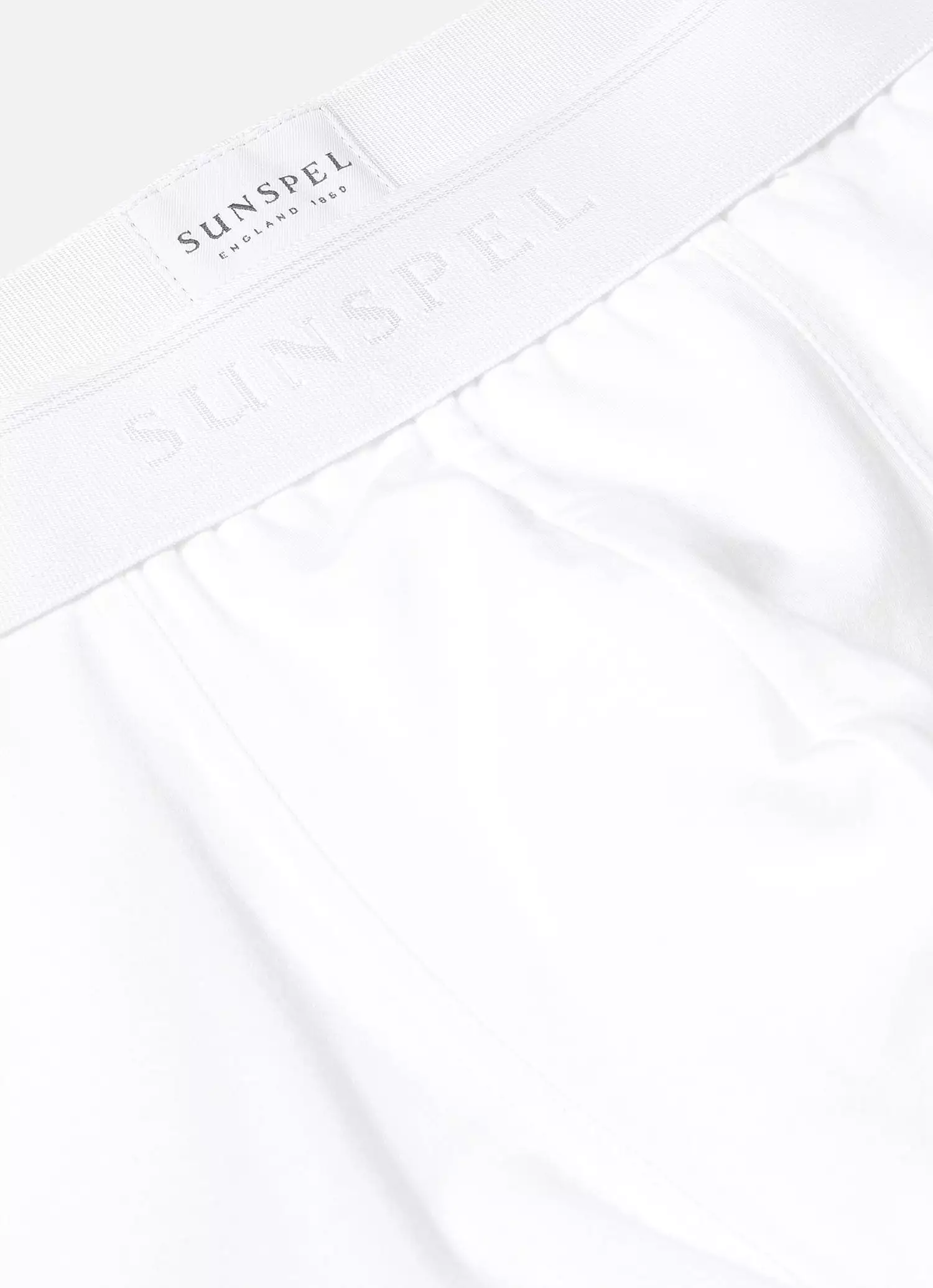 Men's Long Cut Stretch Cotton Trunks in White