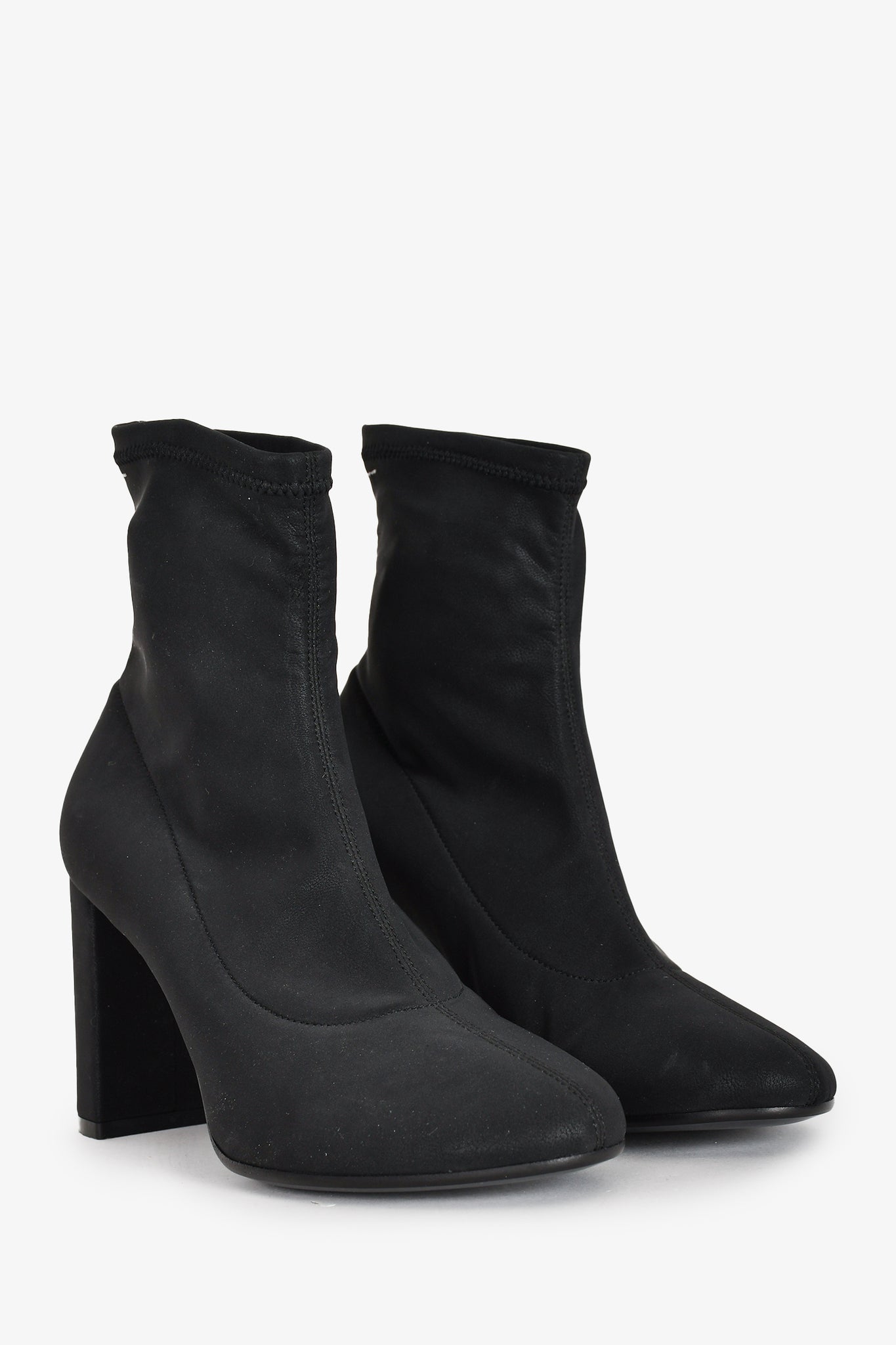 MM6 Maison Margiela Black Stretch Ankle Boots Size 40