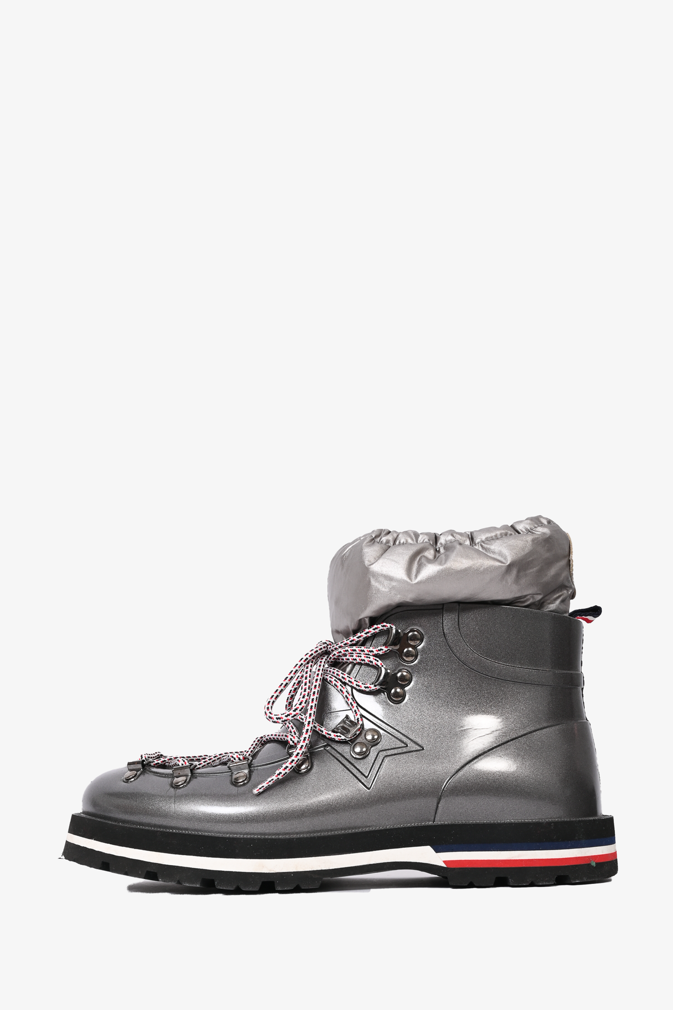 Moncler Silver Rubber 'Inaya' Boots Size 38