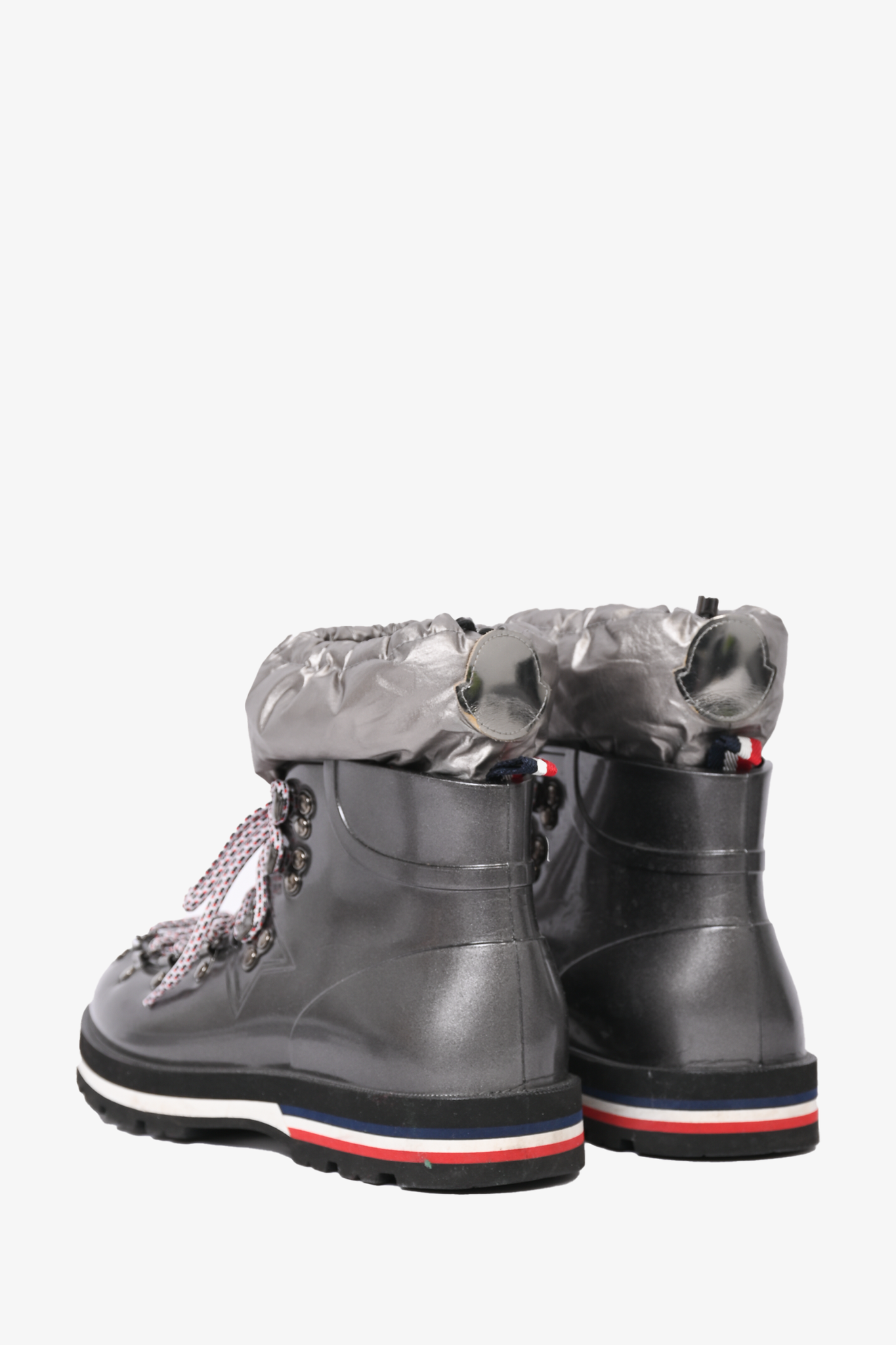 Moncler Silver Rubber 'Inaya' Boots Size 38