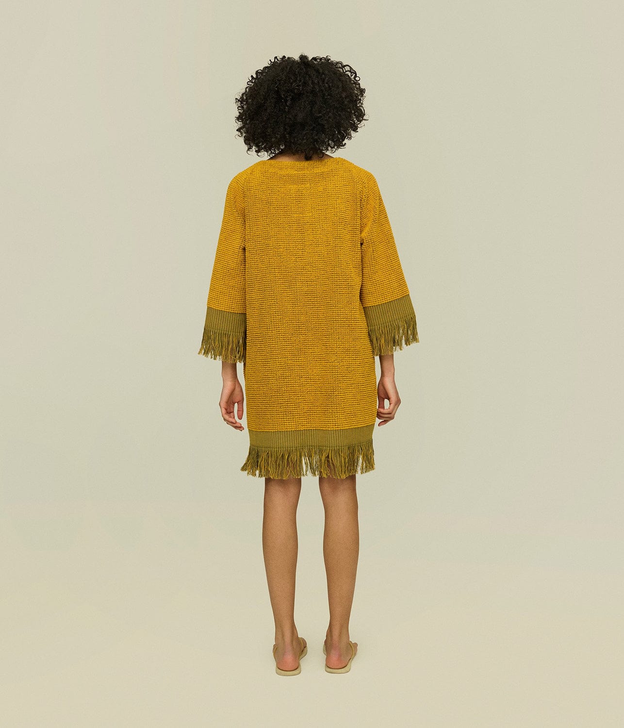 ODILIA TERRY DRESS- MUSTARD