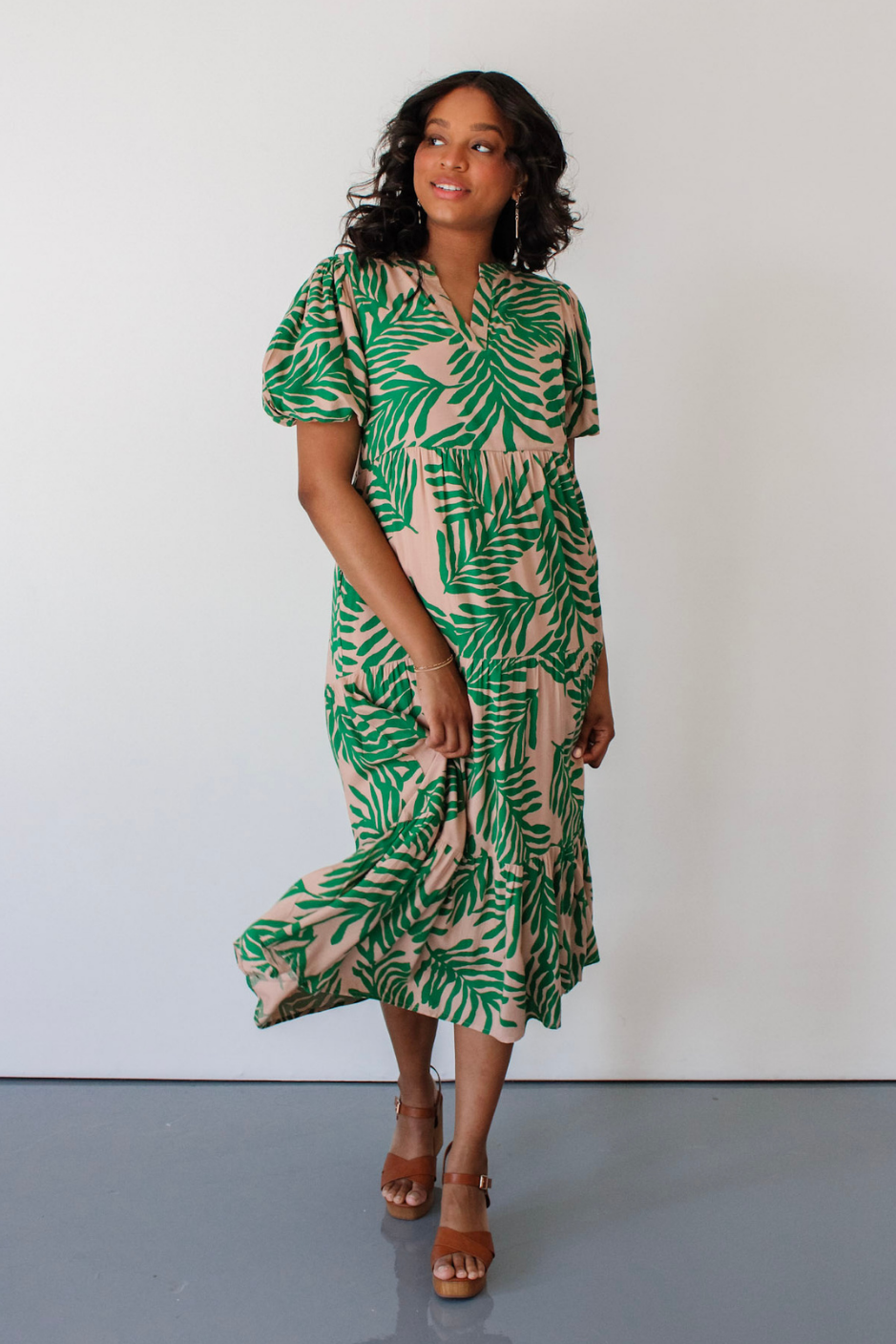 Palm Tree Dreams Midi Dress