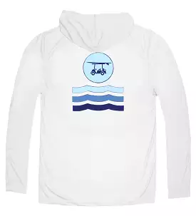 Performance Long Sleeve Circle w/ Waves Hoodie - Pearl Grey