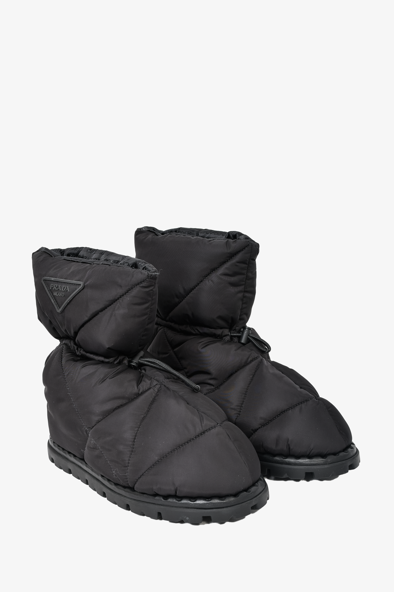 Prada Black Nylon Puffer Boots sz 7 Mens