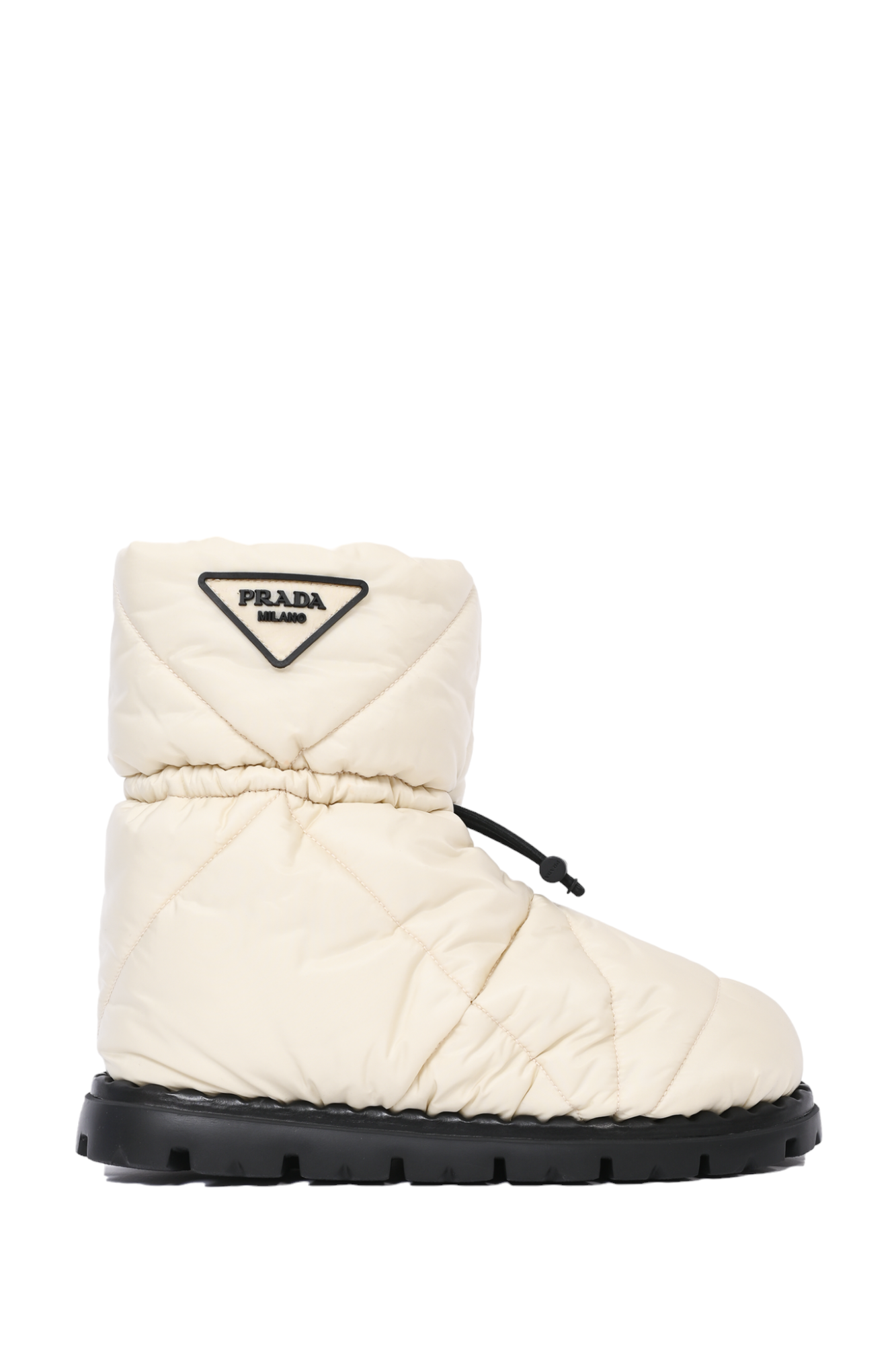 Prada White Nylon Quilted Boots Size 37