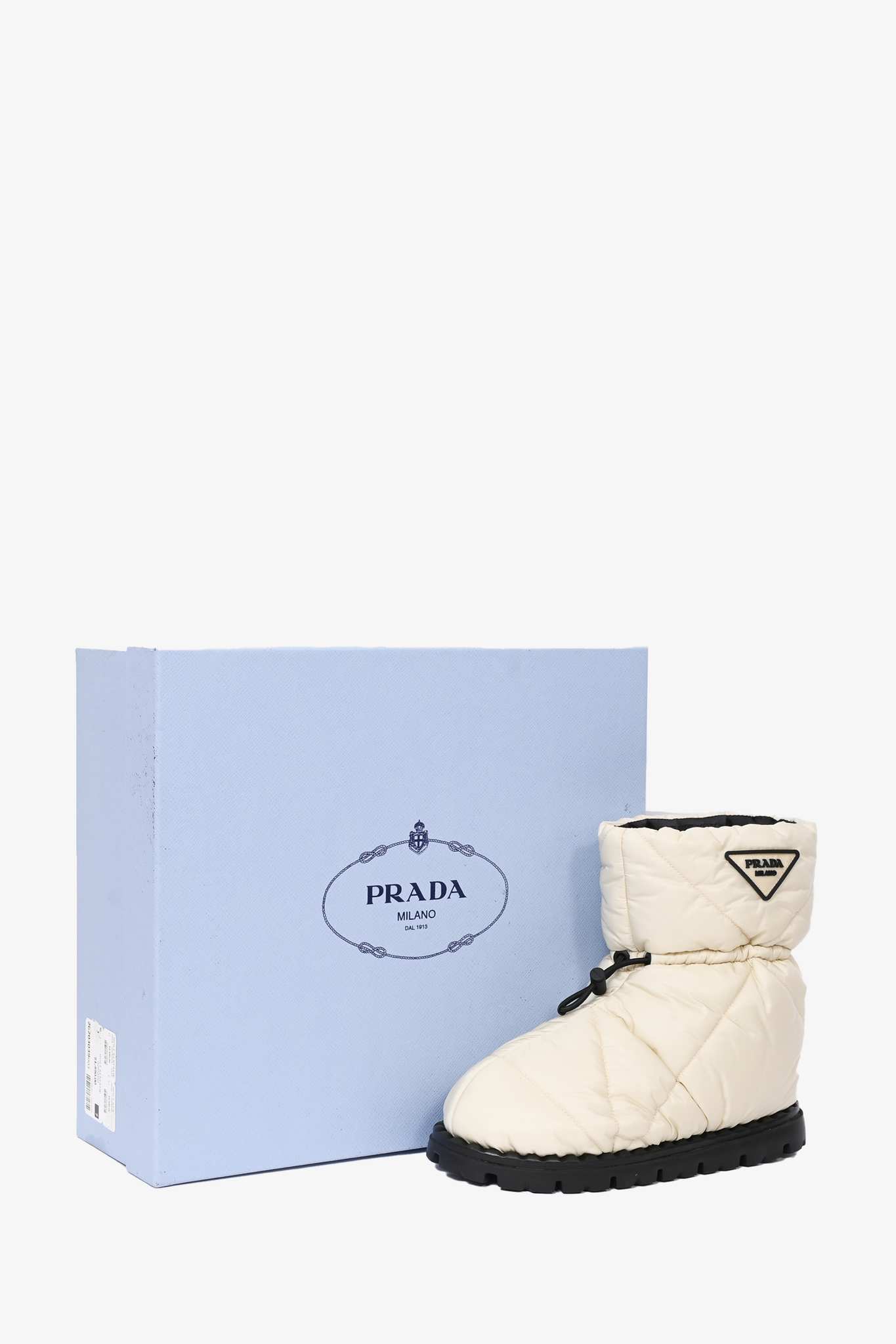 Prada White Nylon Quilted Boots Size 37