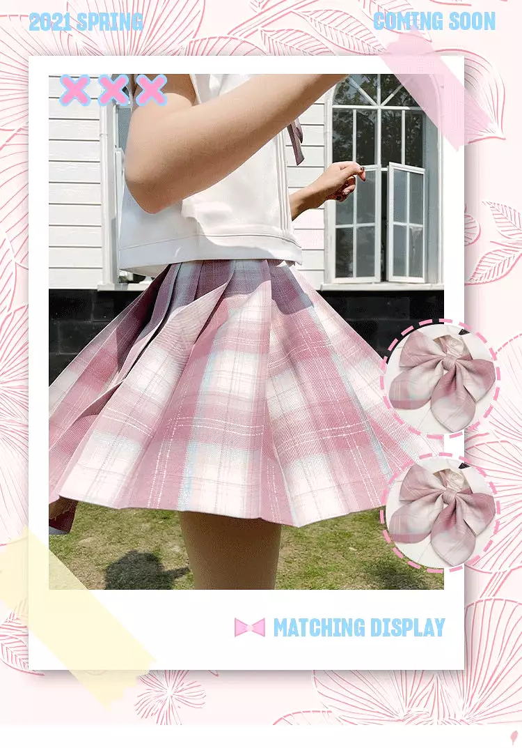 Pre-order day of sakura plaid skirt first round reservation May