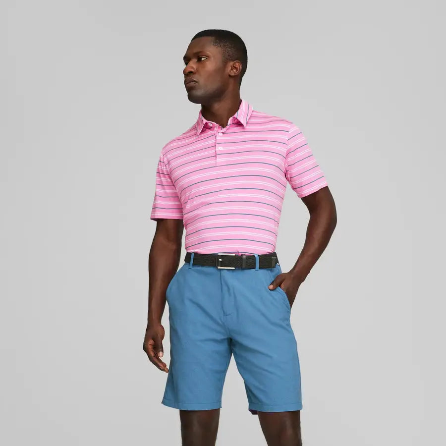 Puma MATTR Striper Golf Polo - Pink