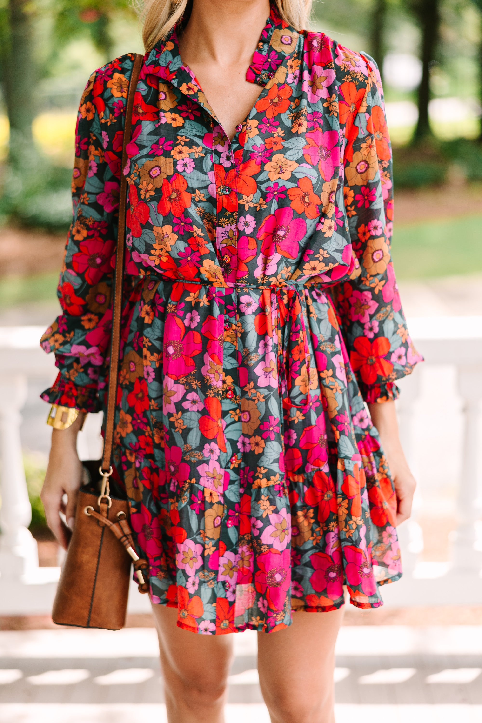 Reach Out Teal Blue Floral Dress