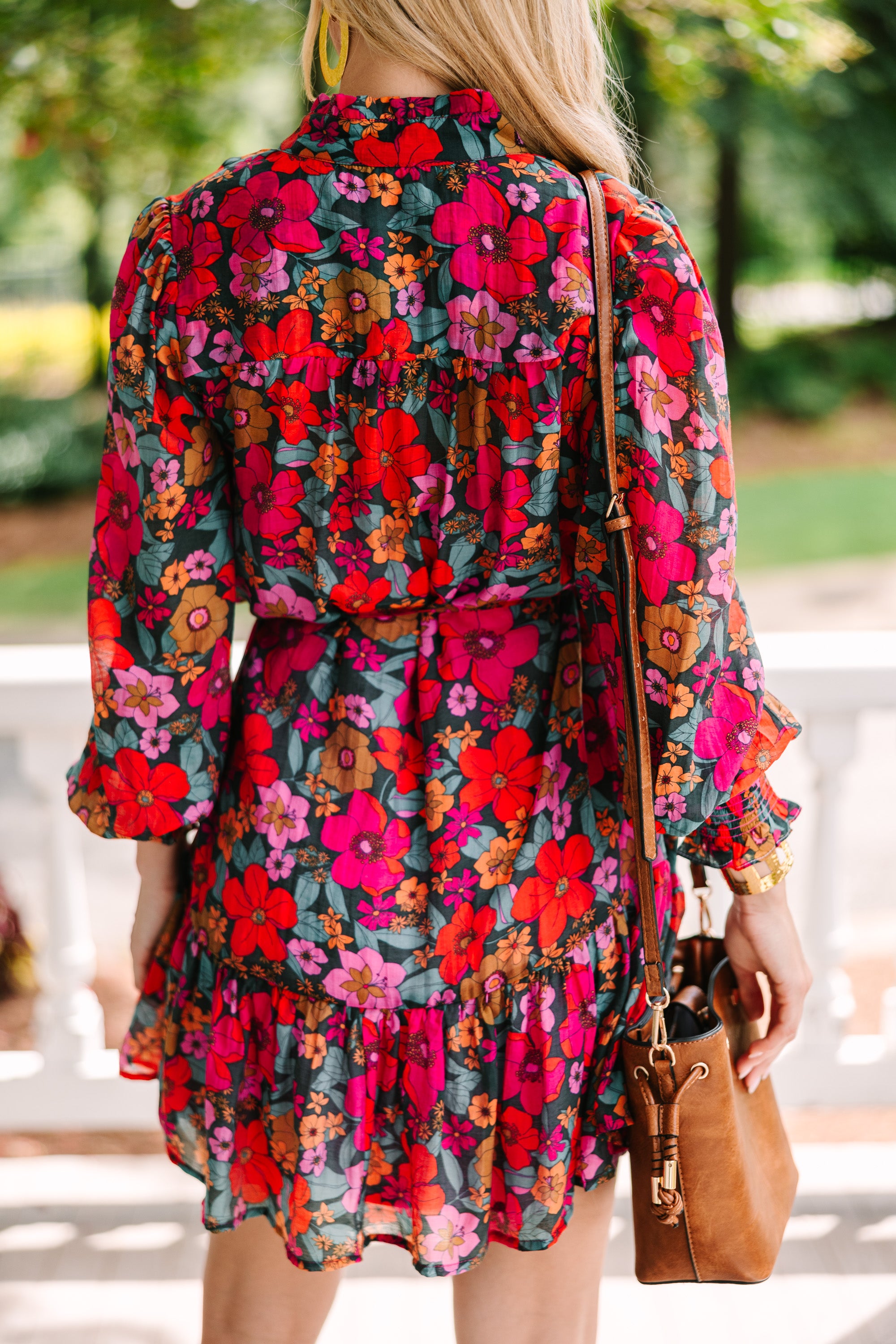 Reach Out Teal Blue Floral Dress