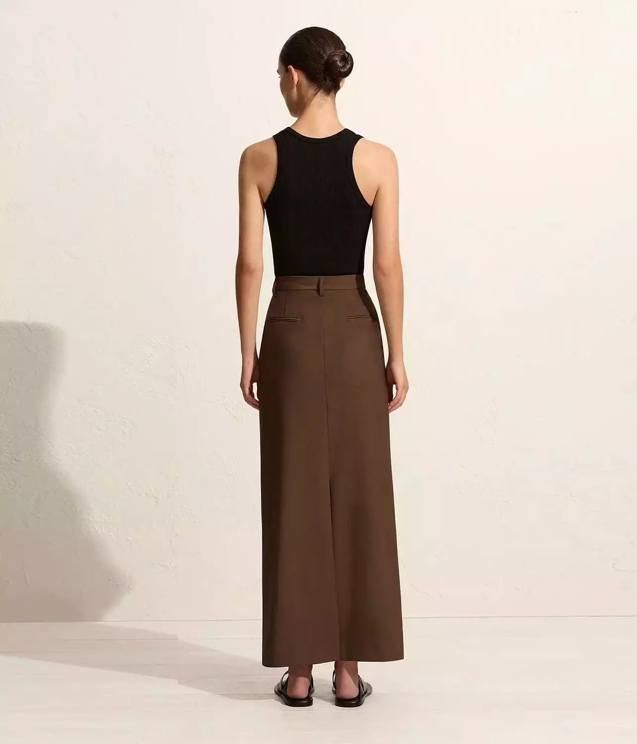 RELAXED TAILORED SKIRT - COFFEE