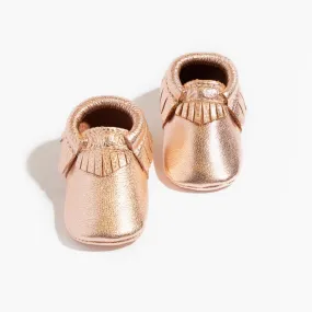 Rose Gold Moccasin Baby Shoe