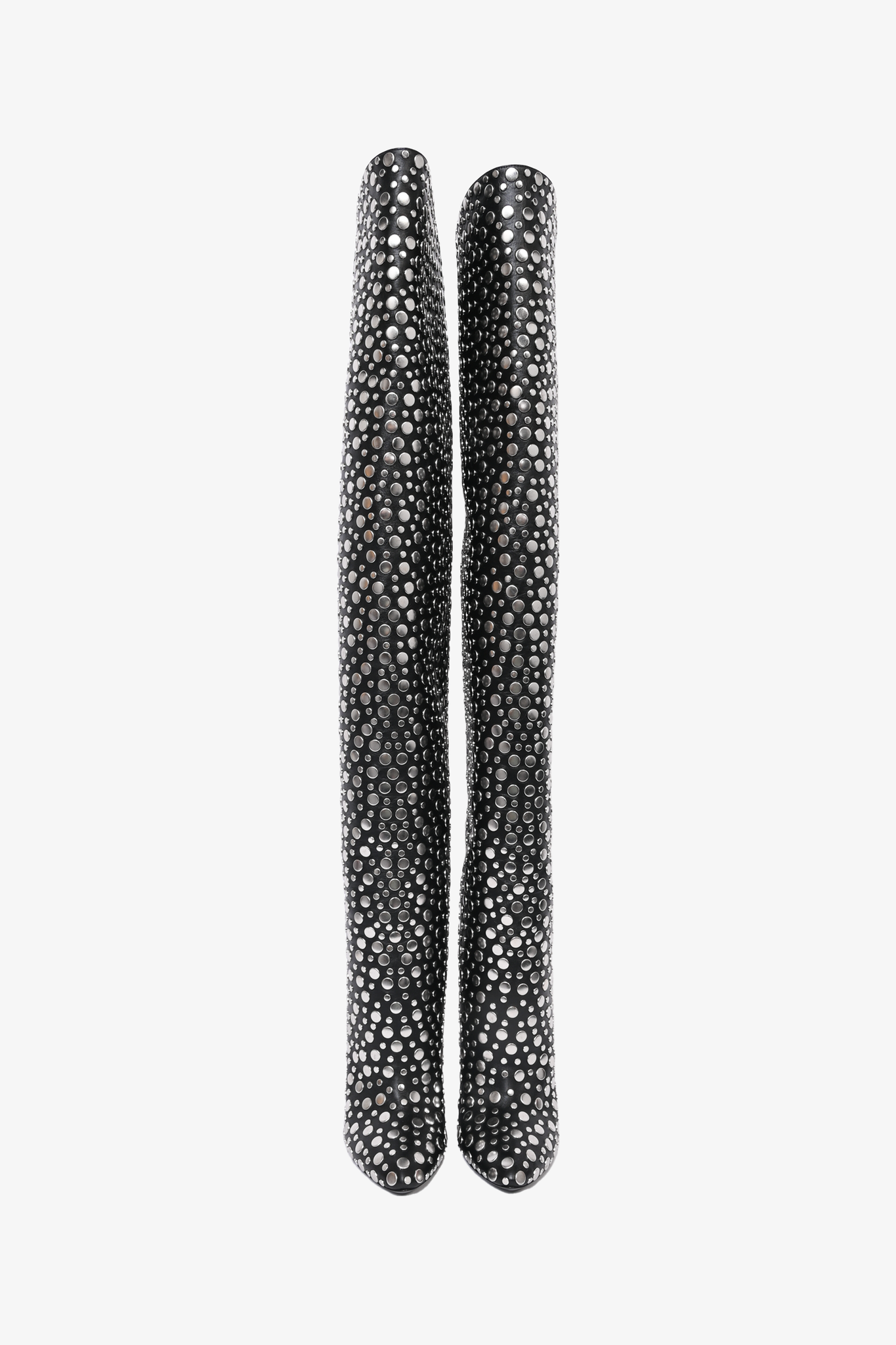 Saint Laurent Black Leather Studded 110 Over The Knee Boots Size 38