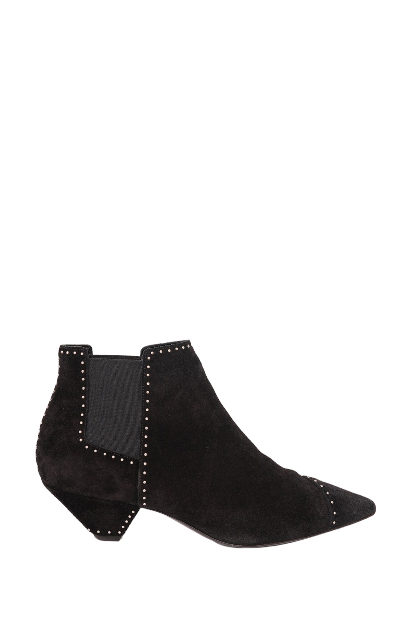 Saint Laurent Black Suede Studded Ankle Boots Size 38.5