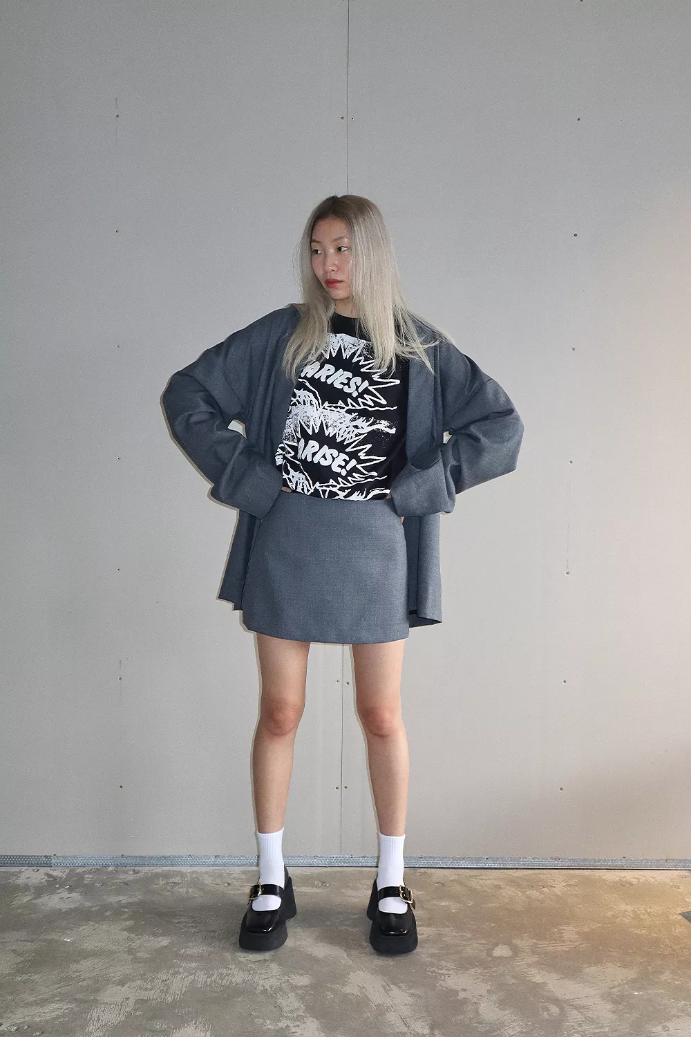 STONE WOOL SKIRT