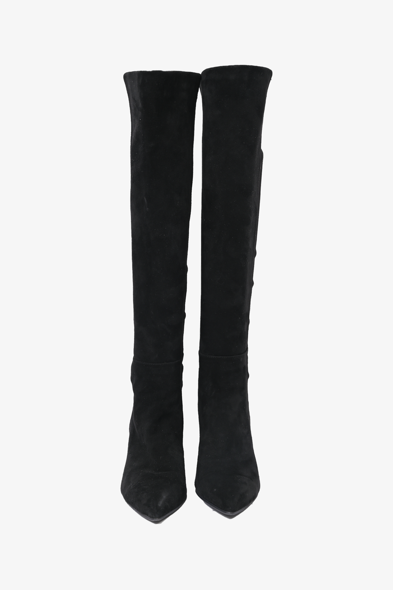 Stuart Weitzman Black Suede Knee High Heeled Boots Size 5.5