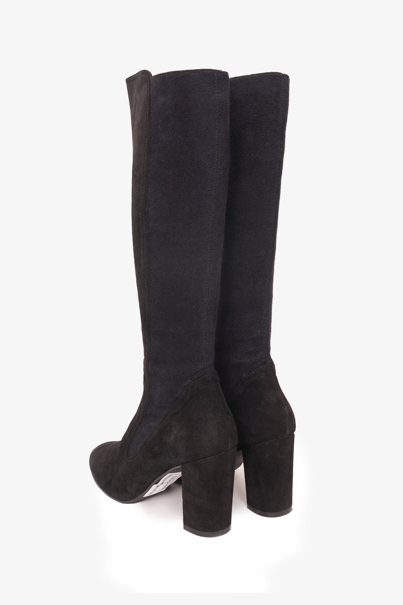 Stuart Weitzman Black Suede Knee High Heeled Boots Size 9