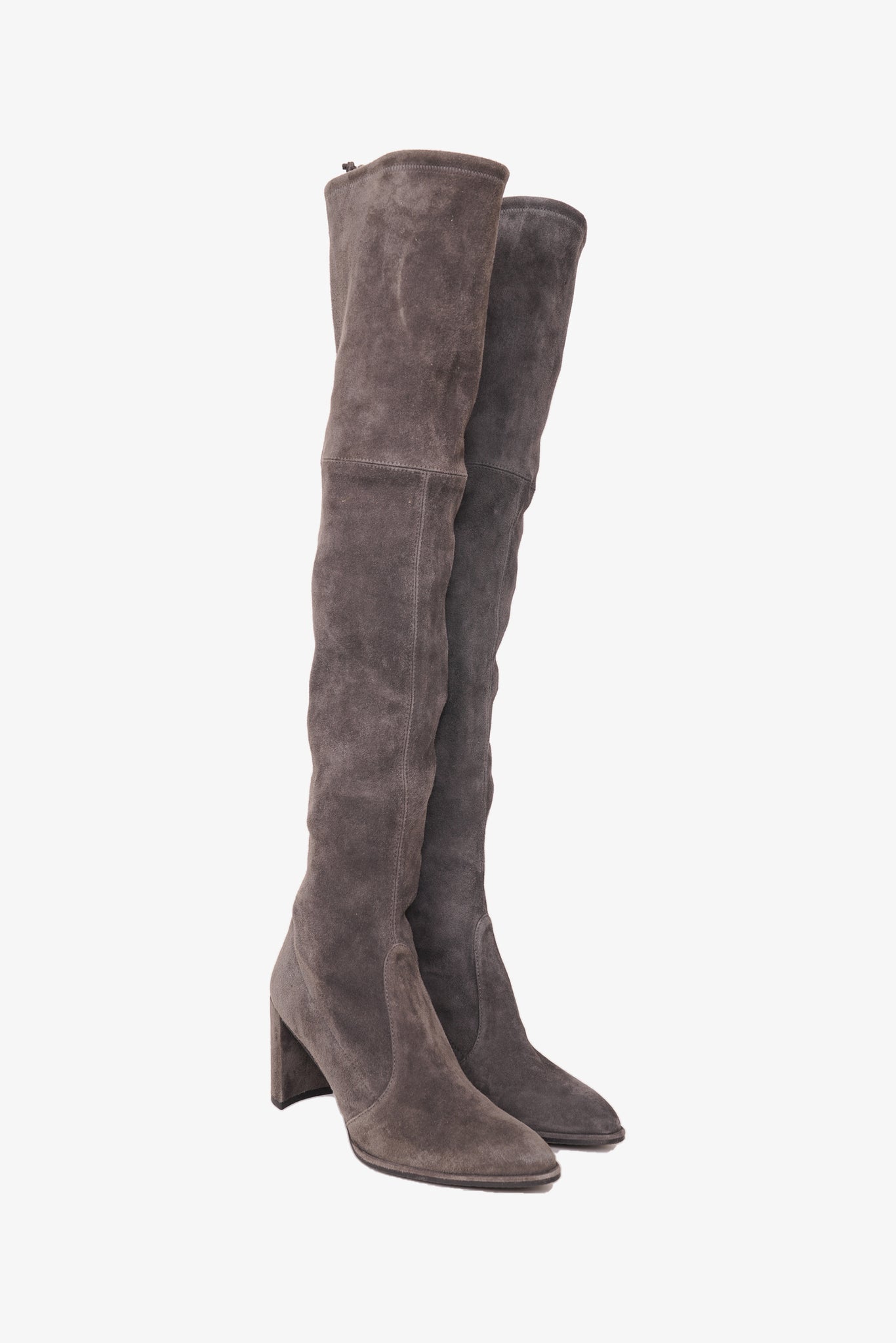 Stuart Weitzman Grey Suede Highland Boots Size 9