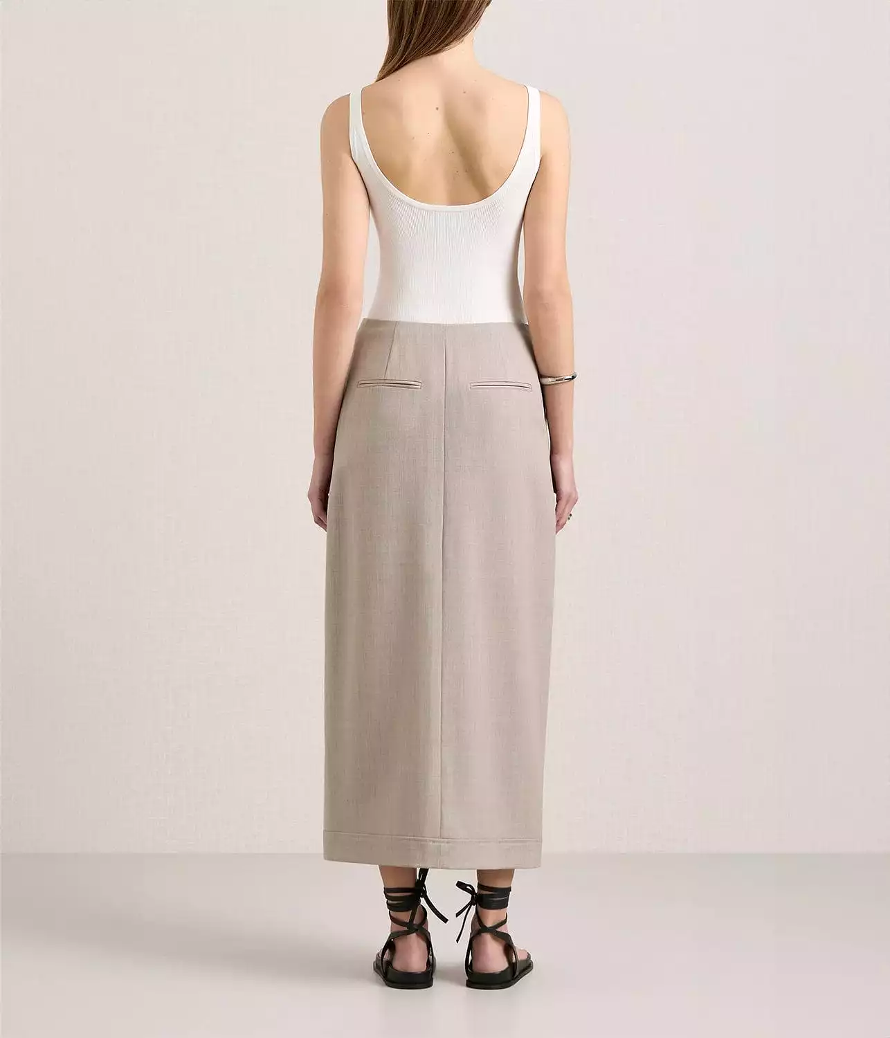 THE JOAN WRAP SKIRT- ALMOND