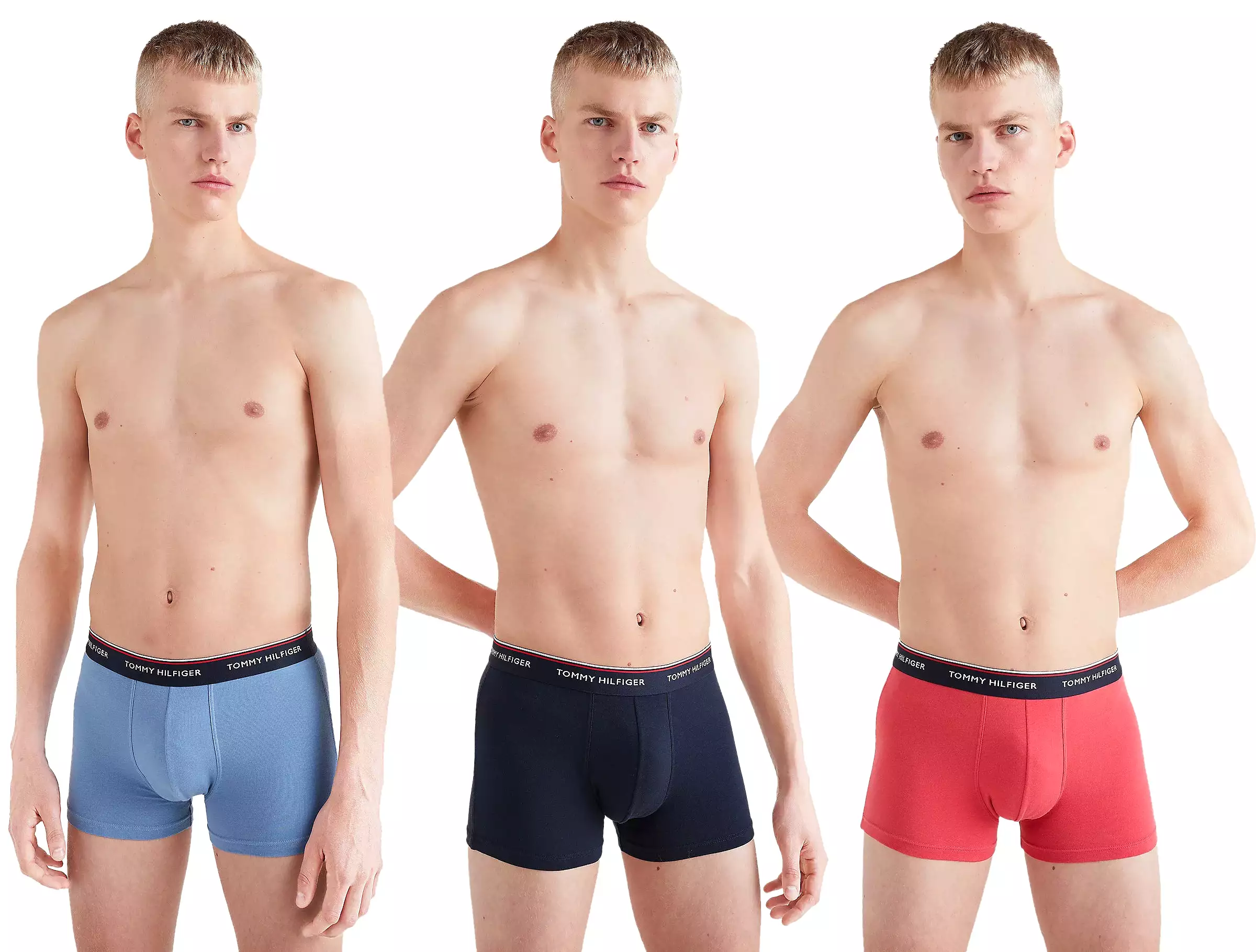 Tommy Hilfiger Mens Boxers/Trunks 'Premium Essentials Contrast Waistband' 3 Pack