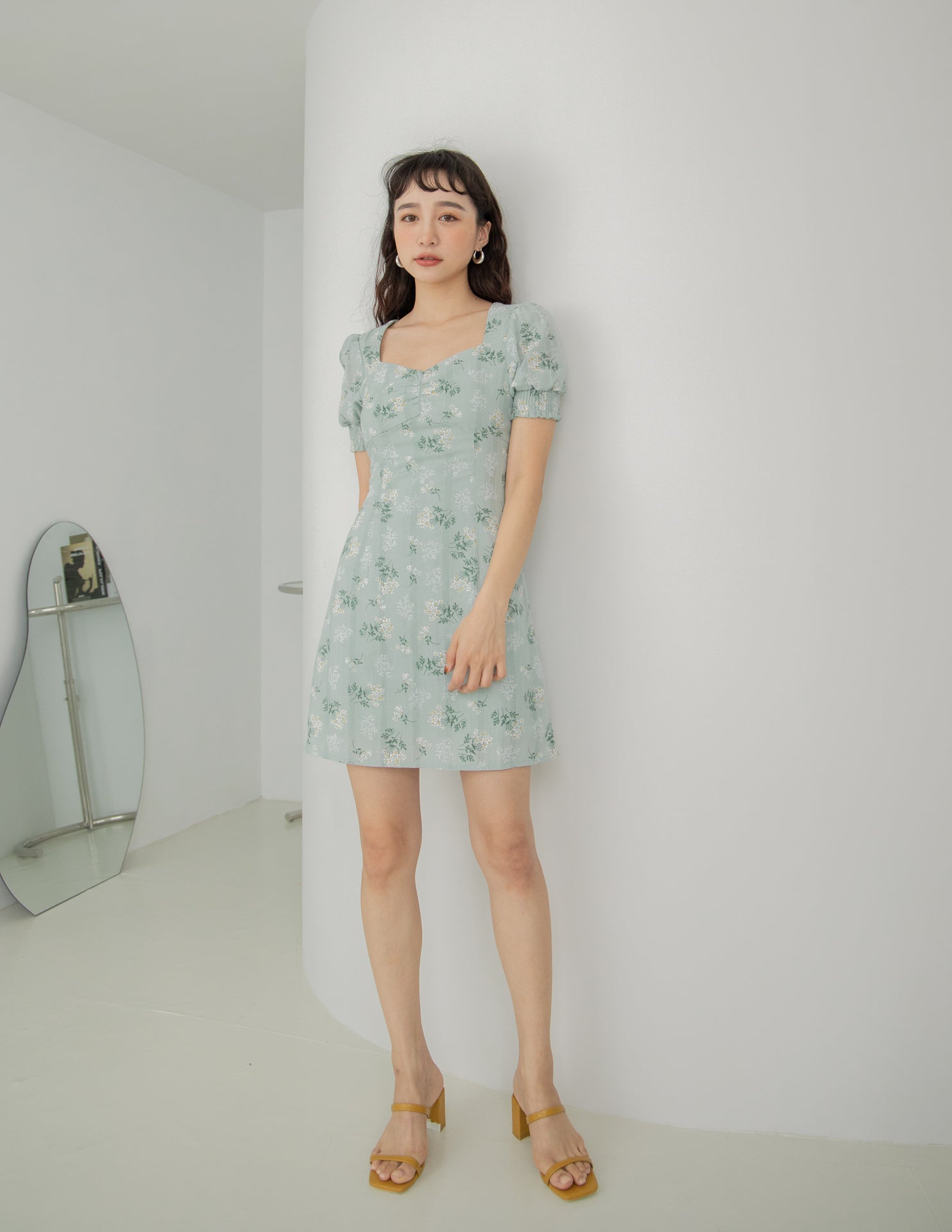 Trixie Floral Dress in Sage