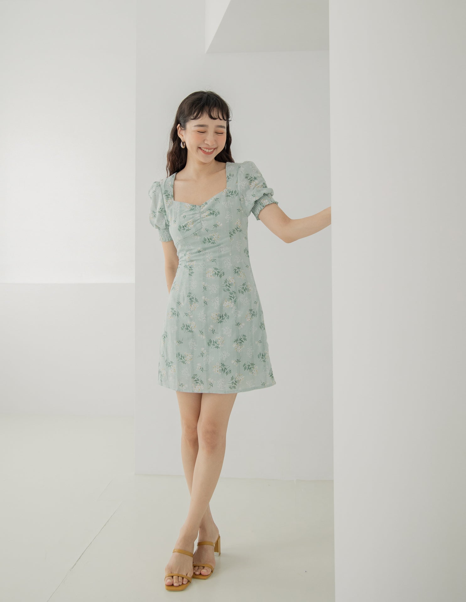 Trixie Floral Dress in Sage