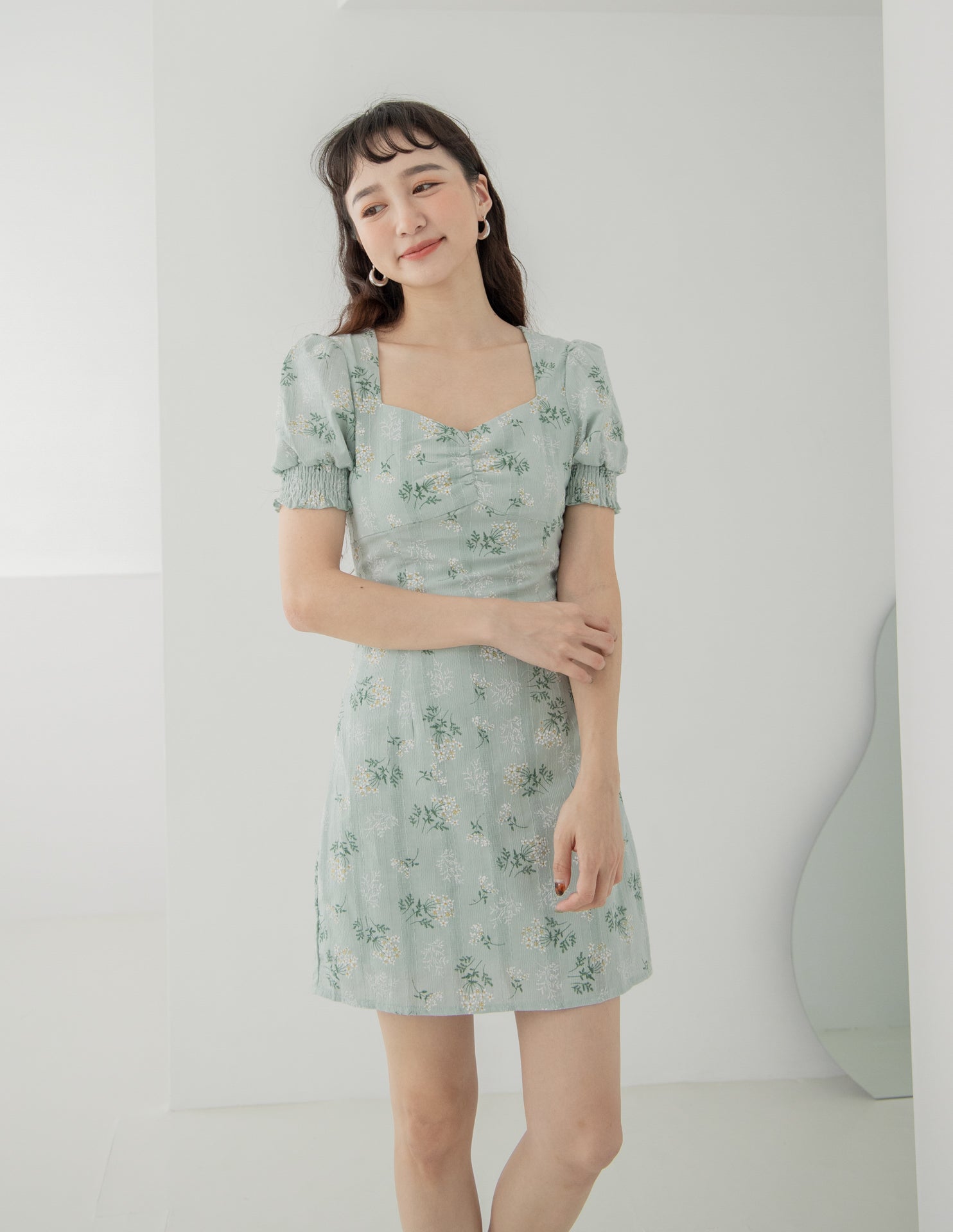 Trixie Floral Dress in Sage