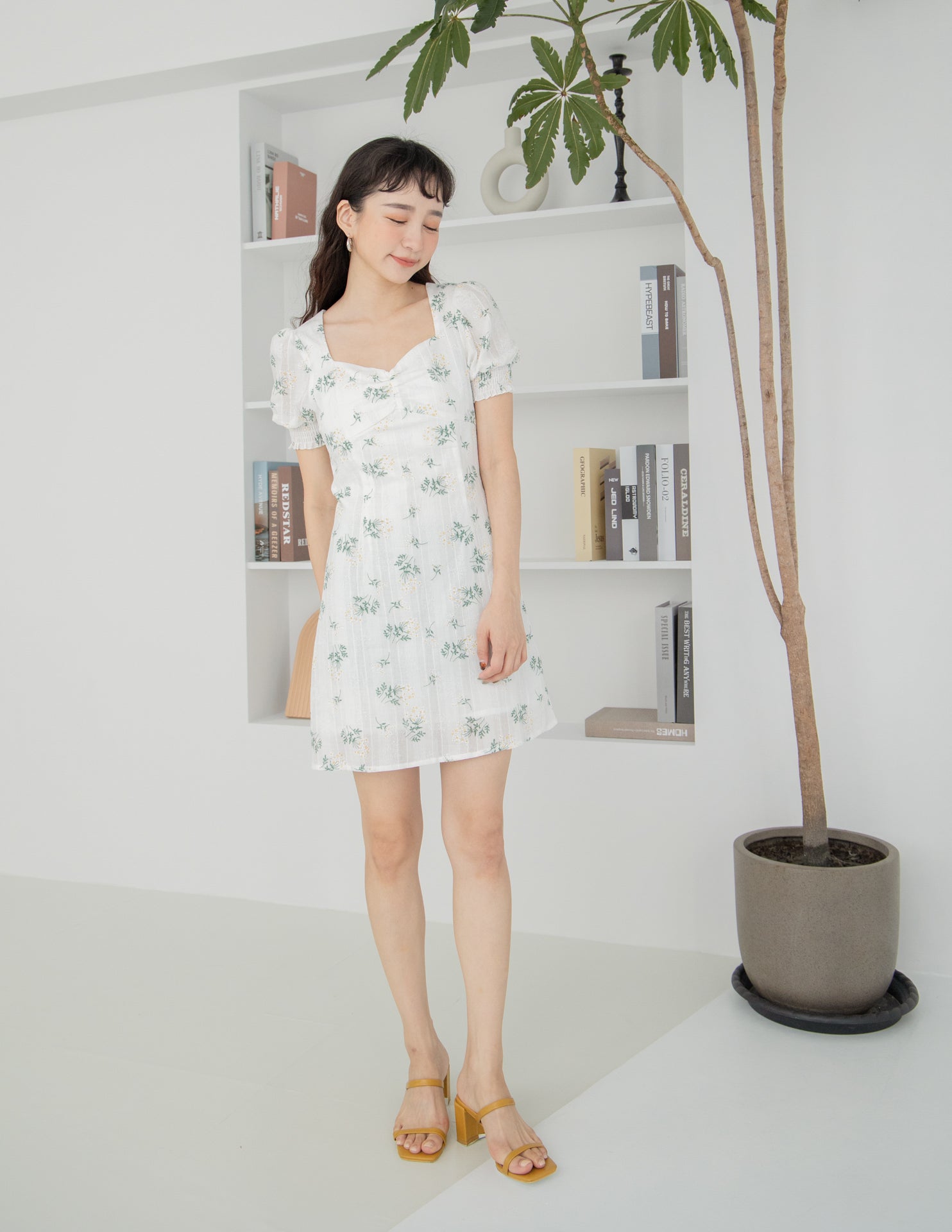 Trixie Floral Dress in White