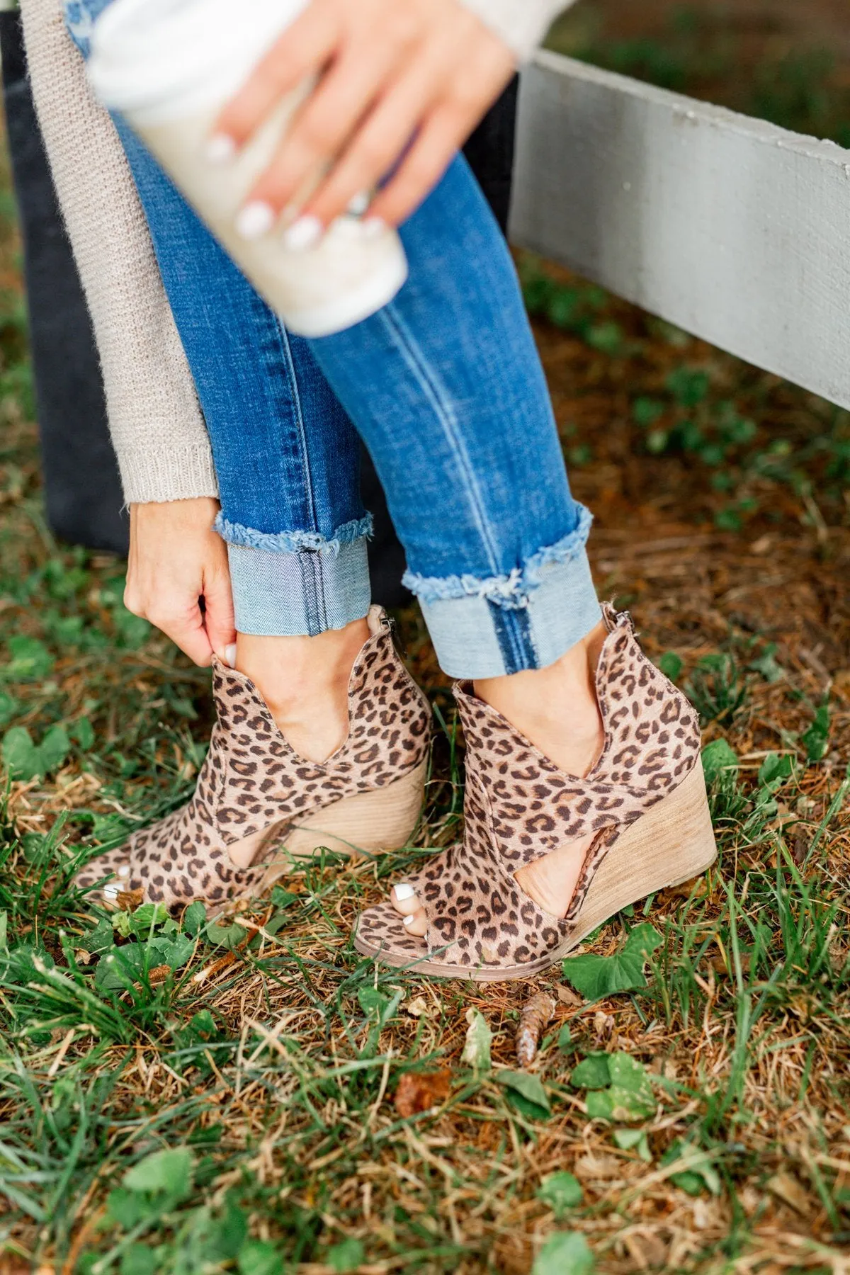 Very G Hollyridge Peep Toe Wedges- Leopard