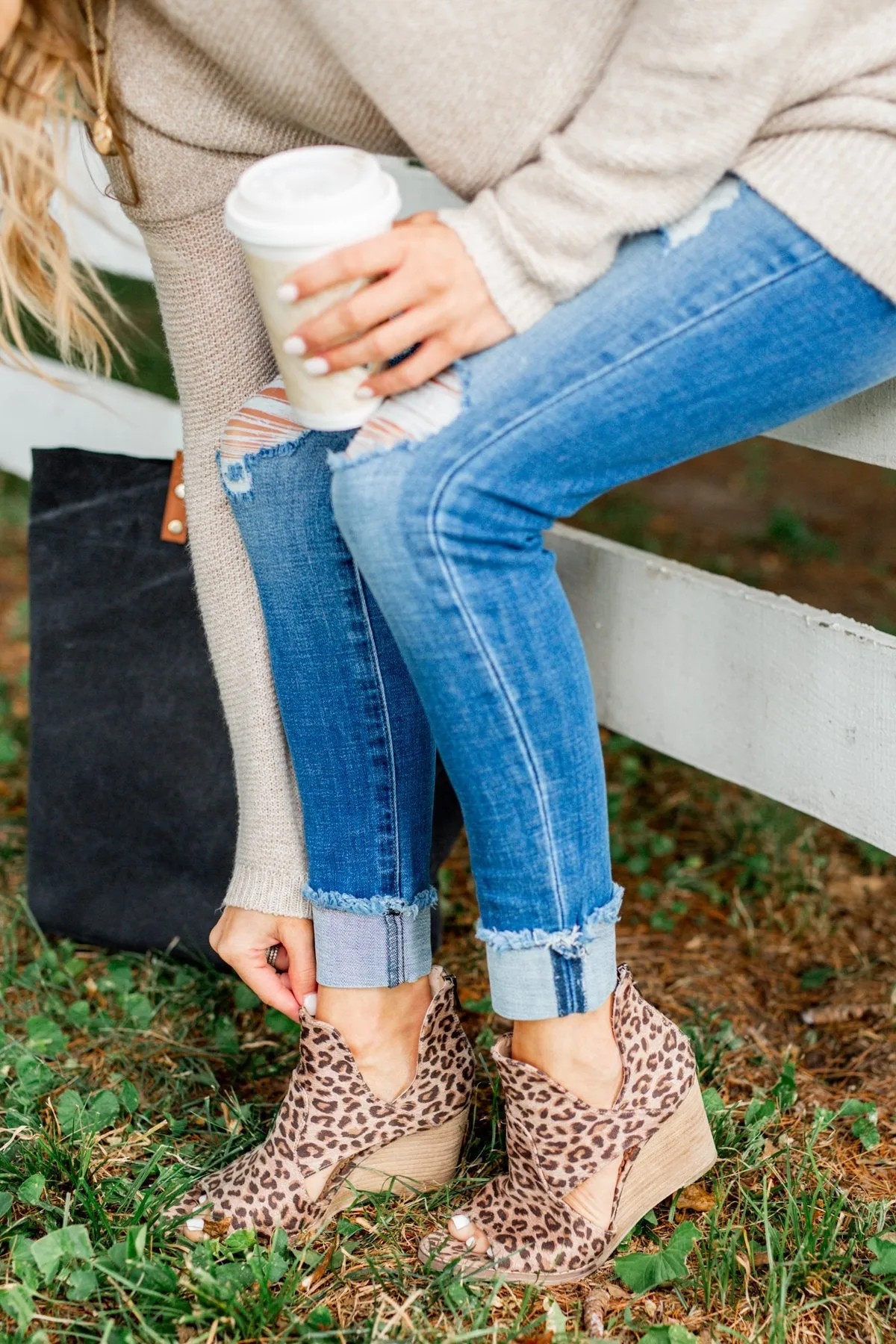 Very G Hollyridge Peep Toe Wedges- Leopard