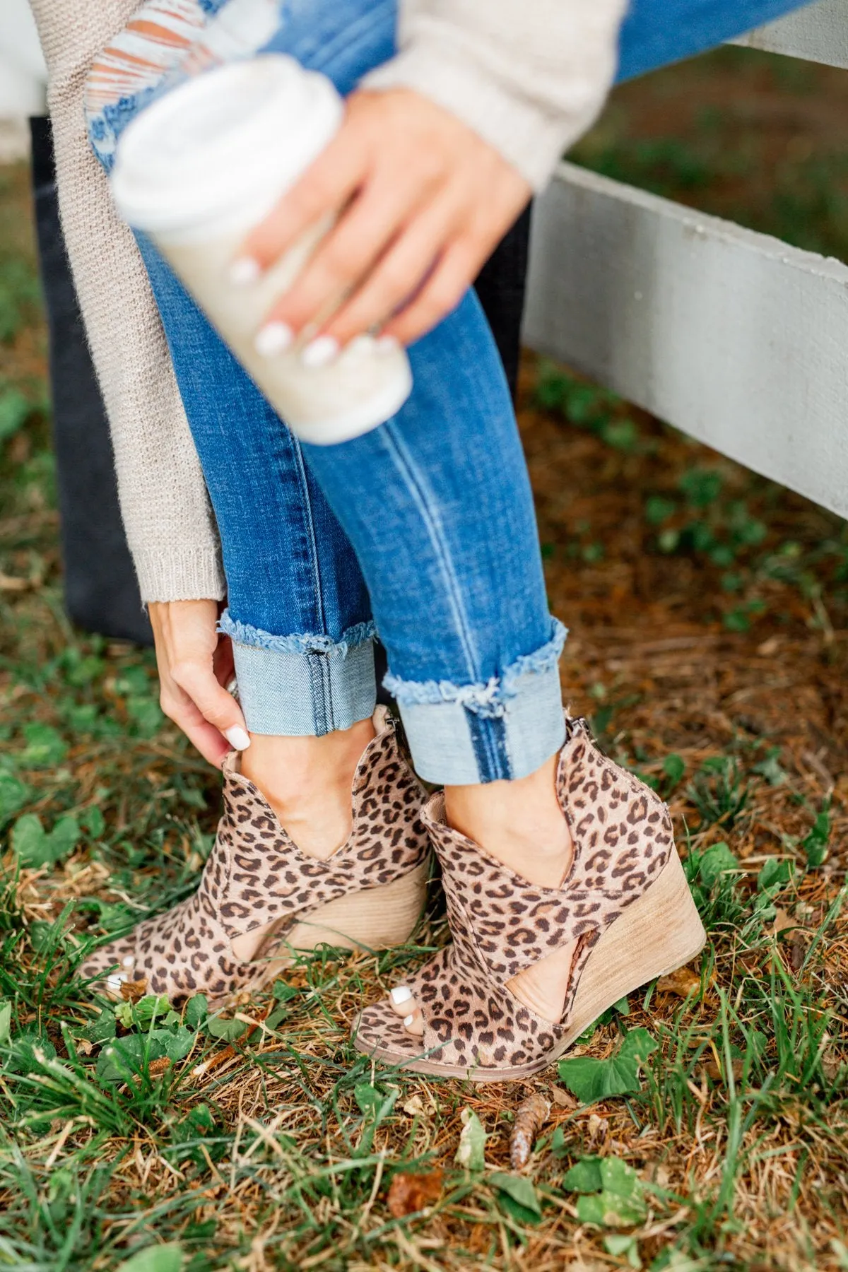 Very G Hollyridge Peep Toe Wedges- Leopard