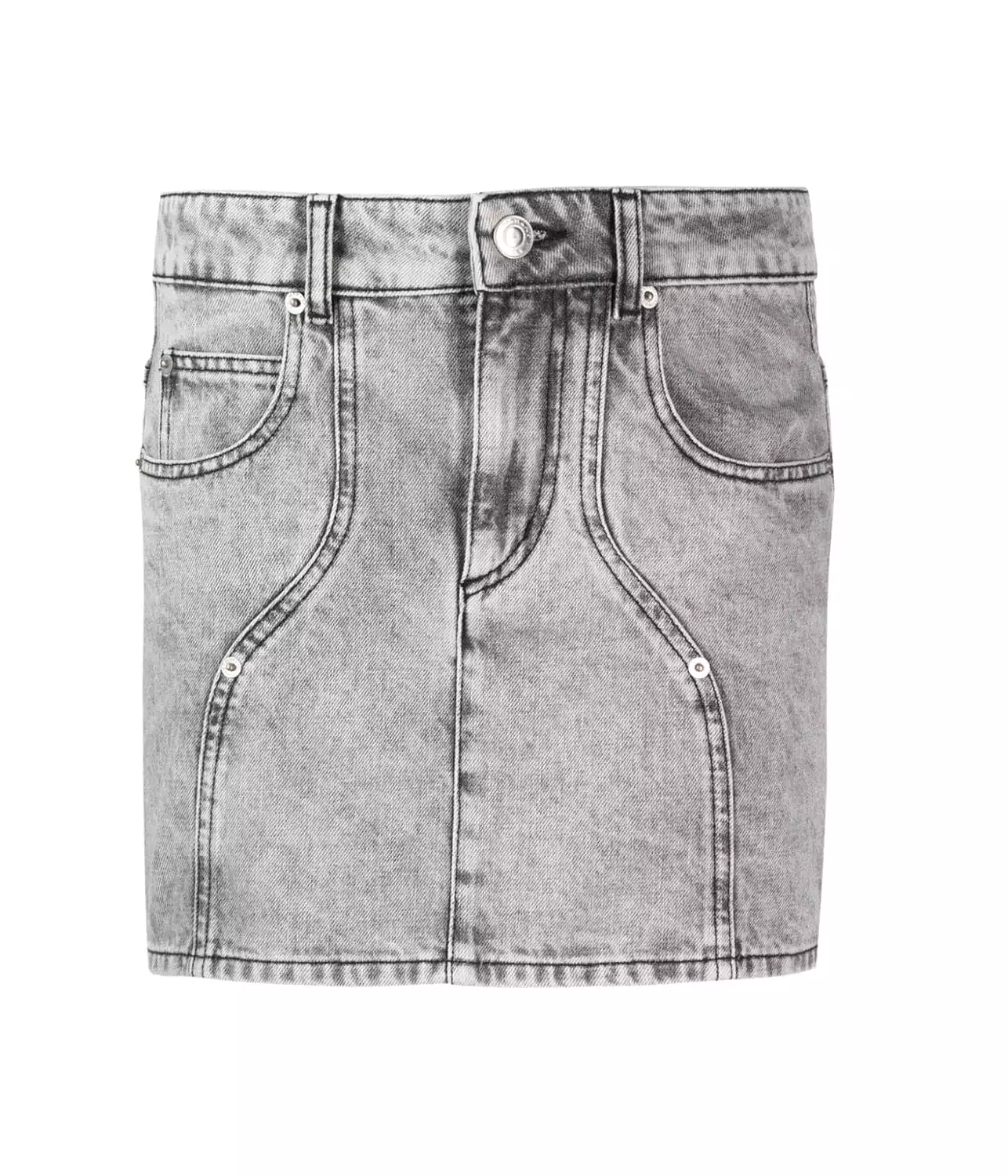 VESNA DENIM SKIRT- LIGHT GREY