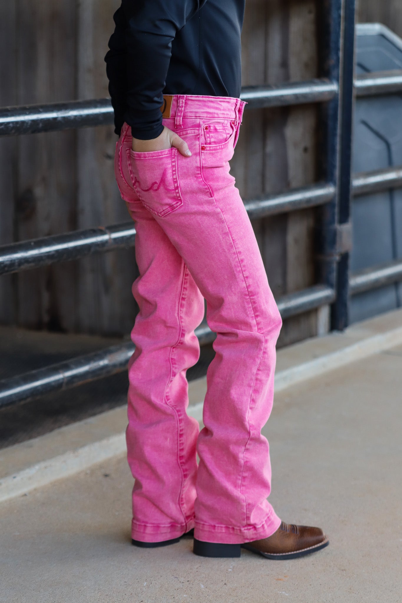 *YOUTH* RETRO PINK SIGNATURE TROUSER DENIM